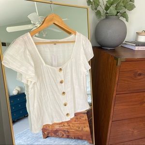 American Eagle Ruffle Sleeve Top